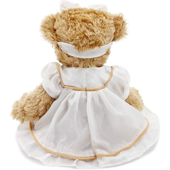 10" Oitscute White Small Teddy Bear with Cloth Stuffed Animal Soft Plush Toy - Picture 6 of 6